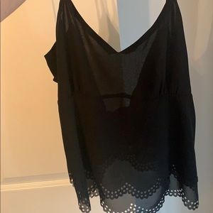 Black tank top blouse
